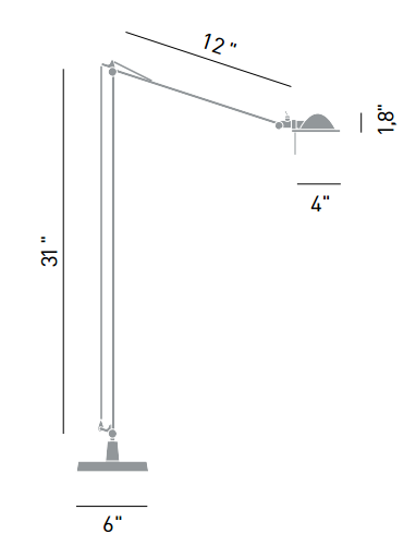 Luceplan D12ELt Berenice 31" Tall Floor Lamp