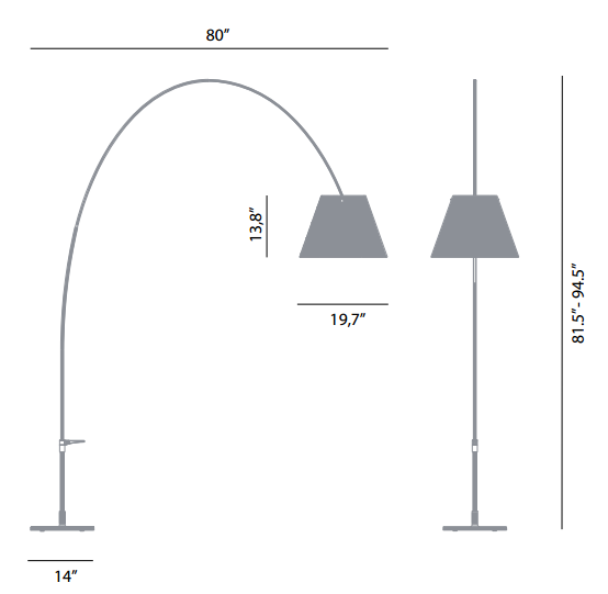 Luceplan D13E dp Lady Costanza 82" Tall Floor Lamp