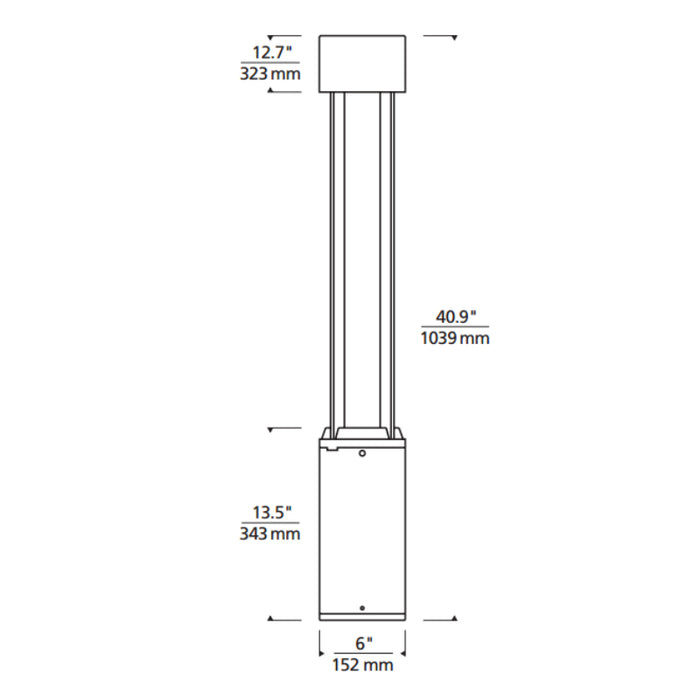 Tech 700OBTUR840 Turbo 42" Tall Outdoor LED Bollard, 4000K