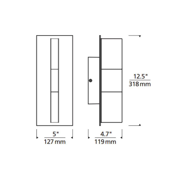 Tech 700OWLYT Lyft 13" Tall LED Outdoor Wall, 2700K