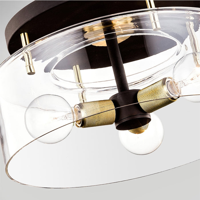 Troy Bergamot Station 3-lt 17" Semi Flush