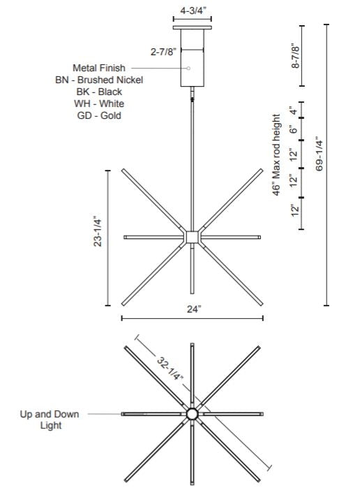 Kuzco CH14232 Sirius Minor 32" LED Chandelier