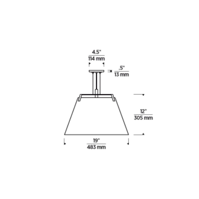 Tech 700TDDEVP Devin 1-lt 19" LED Pendant