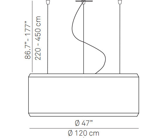 Luceplan D79/120 Silenzio 47" LED Suspension