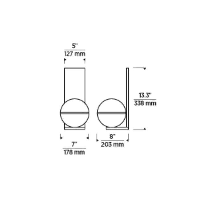 Tech 700WSAKV Akova 13" Tall LED Wall Light