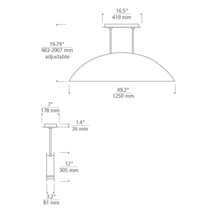 Tech 700LSBAU50 Bau 50 49" LED Linear Suspension