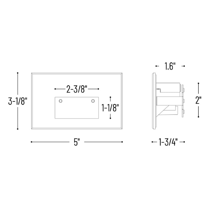 Nora NSW-740 Ari LED Step Light with Horizontal Face Plate