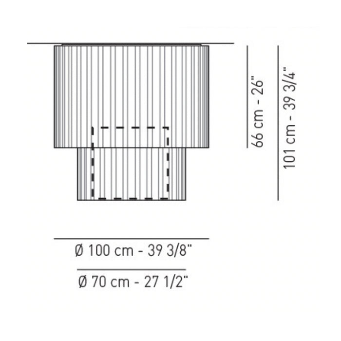 Axo USSK1002 Skirt 3-lt 39" Two-Tier Flush Mount