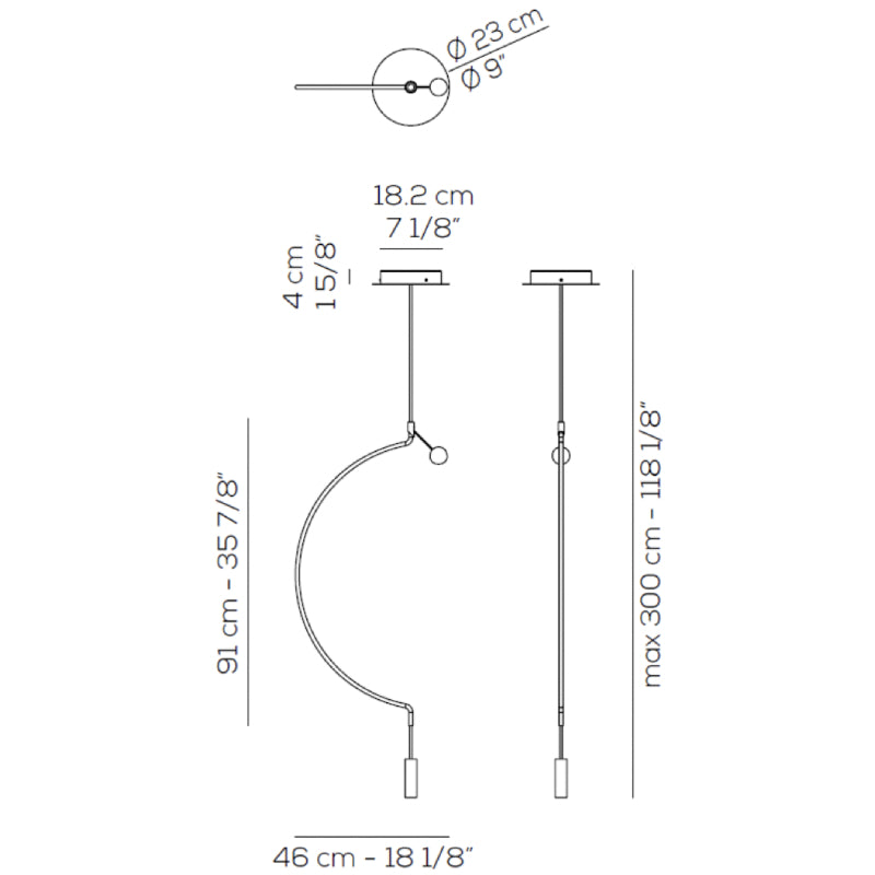 Axo USLIAIM1 Liaison 1-lt 18" LED Pendant