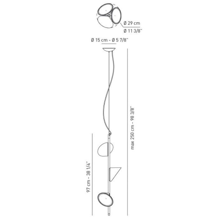 Axo USORCHI3 Orchid 3-lt 11" LED Pendant