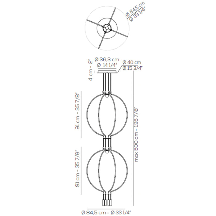 Axo USLIADM4 Liaison 4-lt 33" LED Pendant