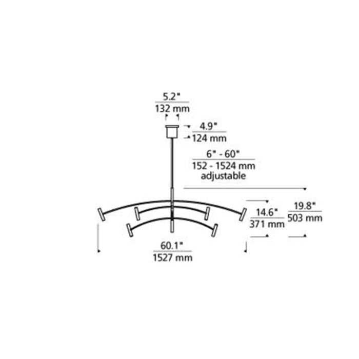 Tech 700ARL60 Aerial 16-lt 60" LED Chandelier