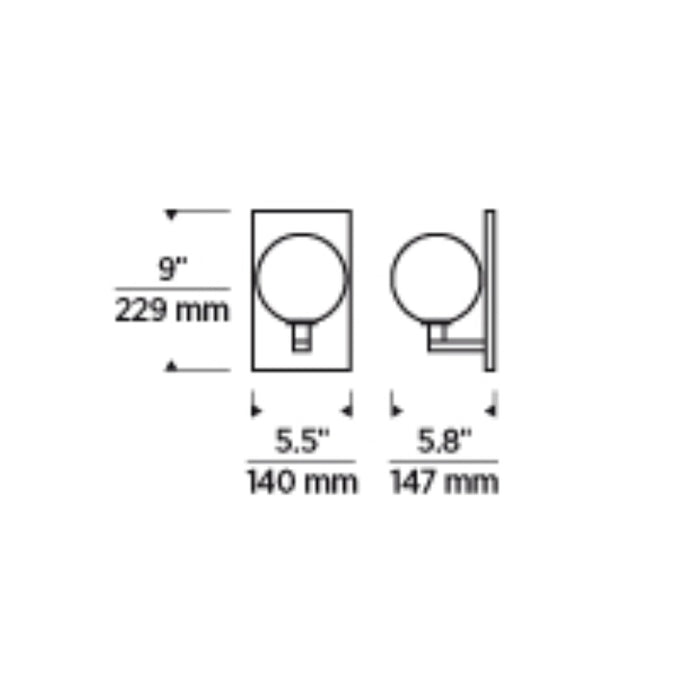 Tech 700WSGMBS Gambit Single 1-lt 9" Tall LED Wall Light