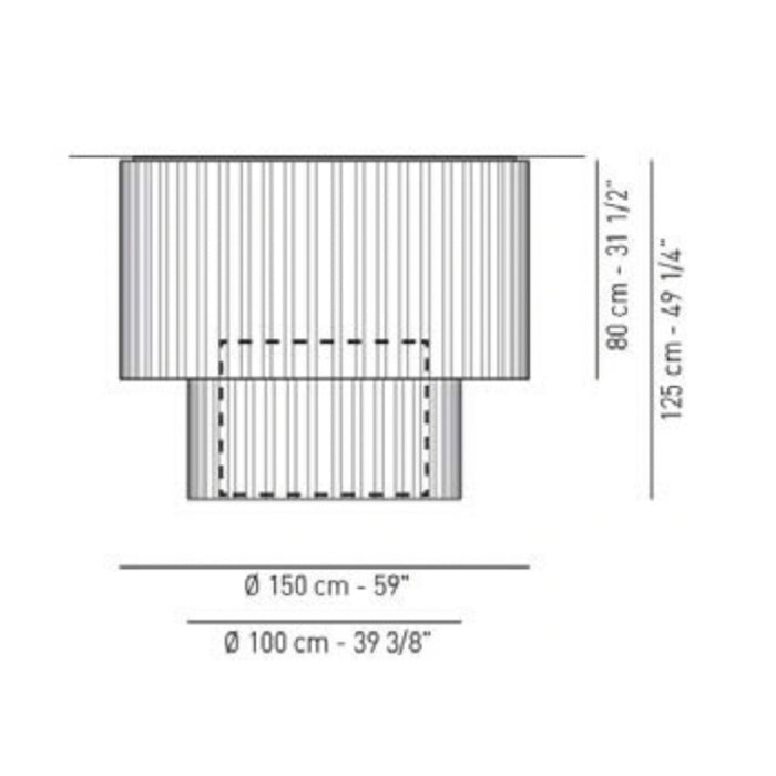 Axo UPSK1502 Skirt 4-lt 59" Two-Tier Flush Mount