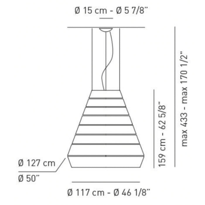 Axo USLAYE Layers E 9-lt 50" Pendant