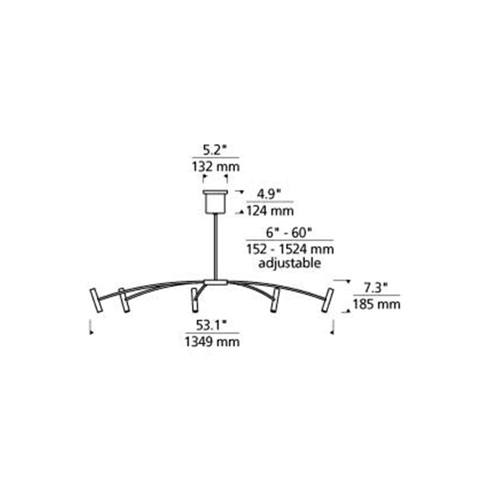 Tech 700ARL55 Aerial 18-lt 55" LED Chandelier