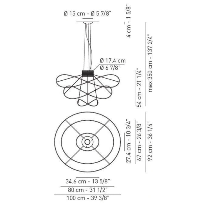 Axo USHOOPS3 Hoops 3 2-lt 39" LED Pendant