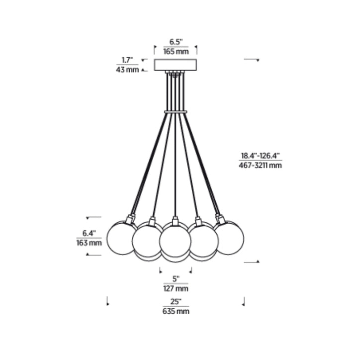 Tech 700GMBMP19 Gambit 19-lt 25" LED Chandelier