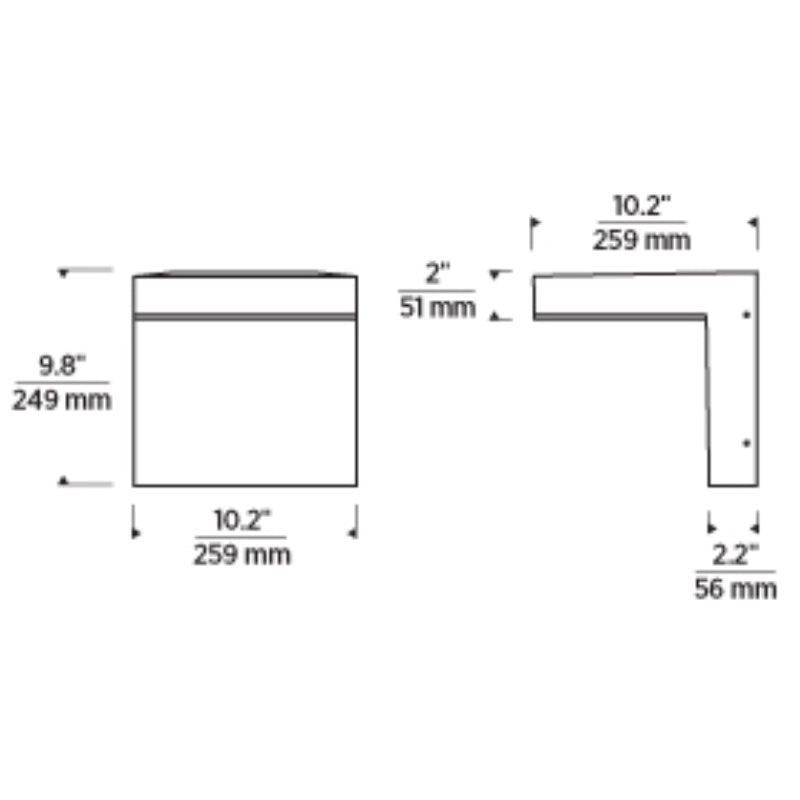Visual Comfort 700OWTAG Taag 10" LED Outdoor Wall Light, 3000K
