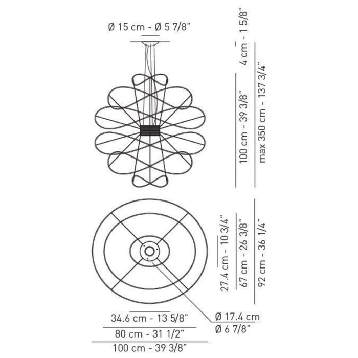 Axo USHOOPS6 Hoops 6 2-lt 39" LED Pendant