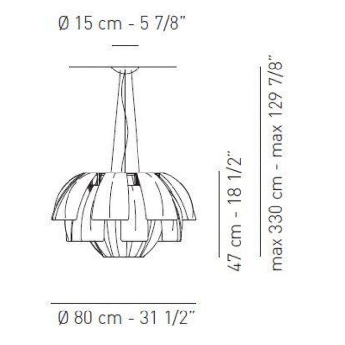 Axo USPLU080 Plumage 3-lt 32" Pendant