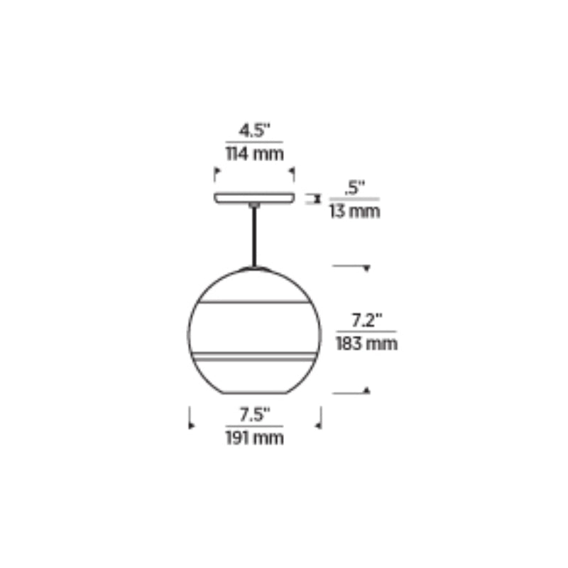 Tech 700TDSDNGP Sedona Medium 1-lt 8" LED Line Voltage Pendant