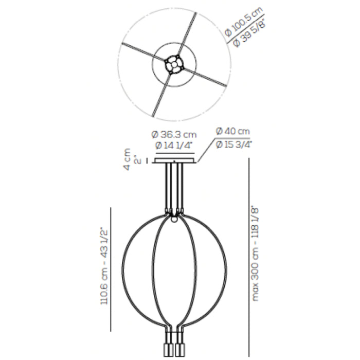 Axo USLIADG4 Liaison 4-lt 40" LED Pendant