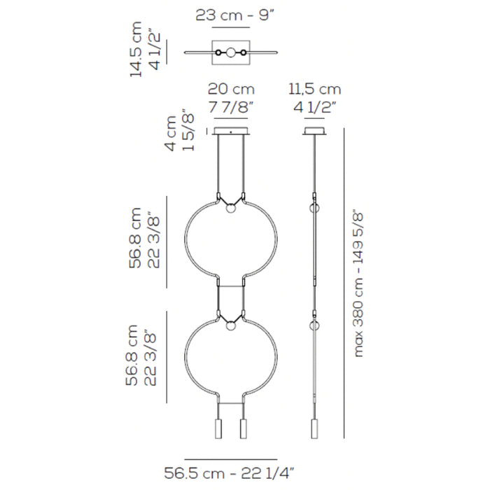 Axo USLIADP2 Liaison 2-lt 22" LED Round Double Pendant