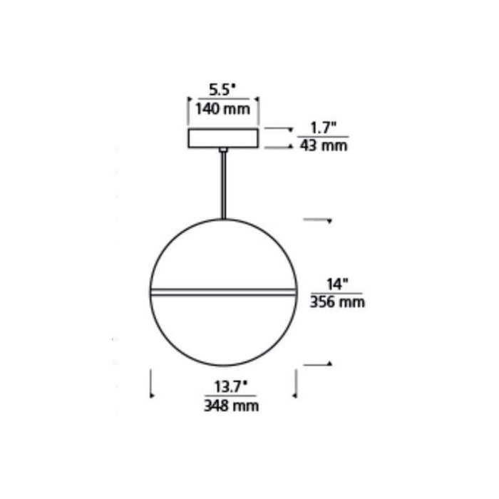 Tech 700TDHNE13 Hanea Grande 1-lt 14" LED Pendant