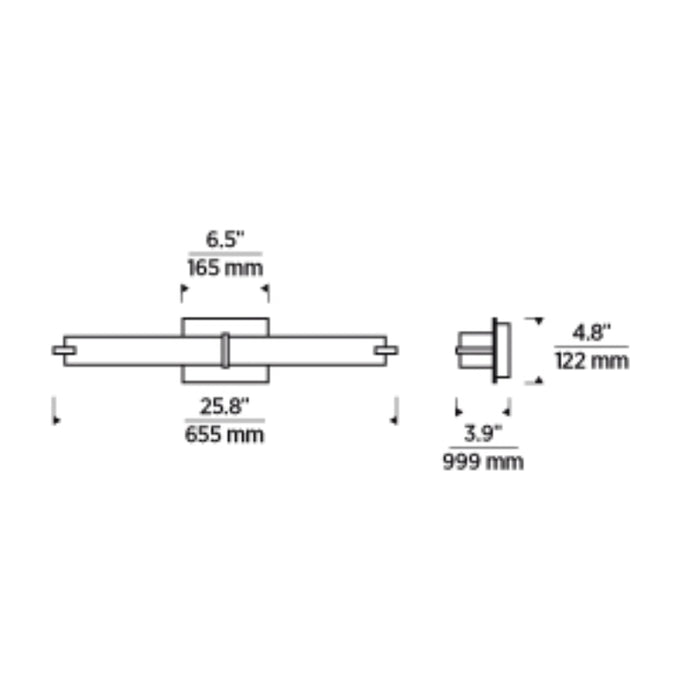 Tech 700BCMETY Metro 26" LED Bath Bar Light, White Acrylic