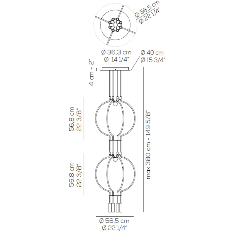 Axo USLIADP4 Liaison 4-lt 22" LED Pendant