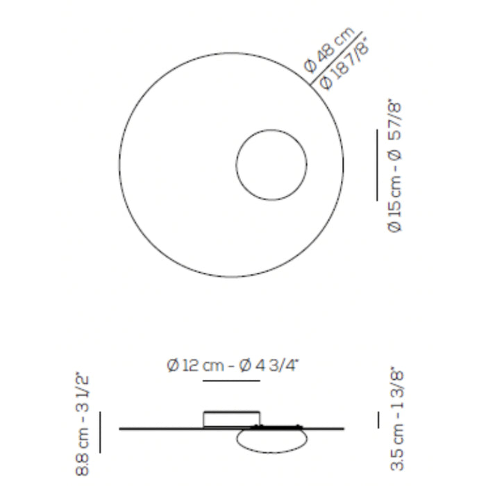 Axo UPKWIC48 Kwic 1-lt 19" LED Wall / Ceiling Light