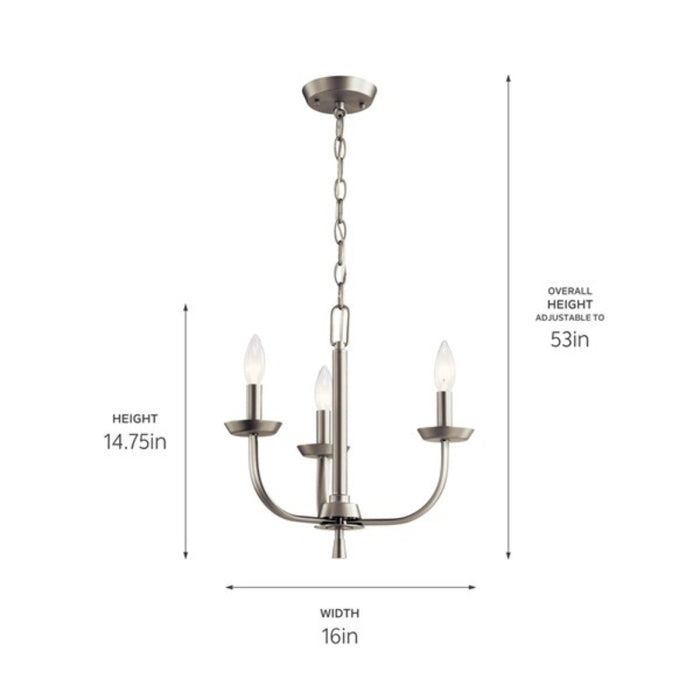 Kichler 52383 Kennewick 3-lt 16" Chandelier