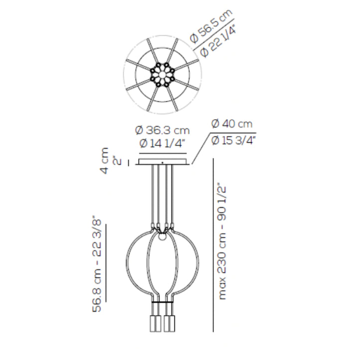 Axo USLIAIP8 Liaison 8-lt 22" LED Pendant