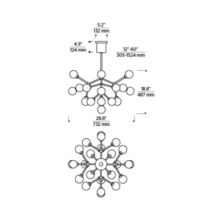 Tech 700MRA Mara 25-lt 29" LED Chandelier