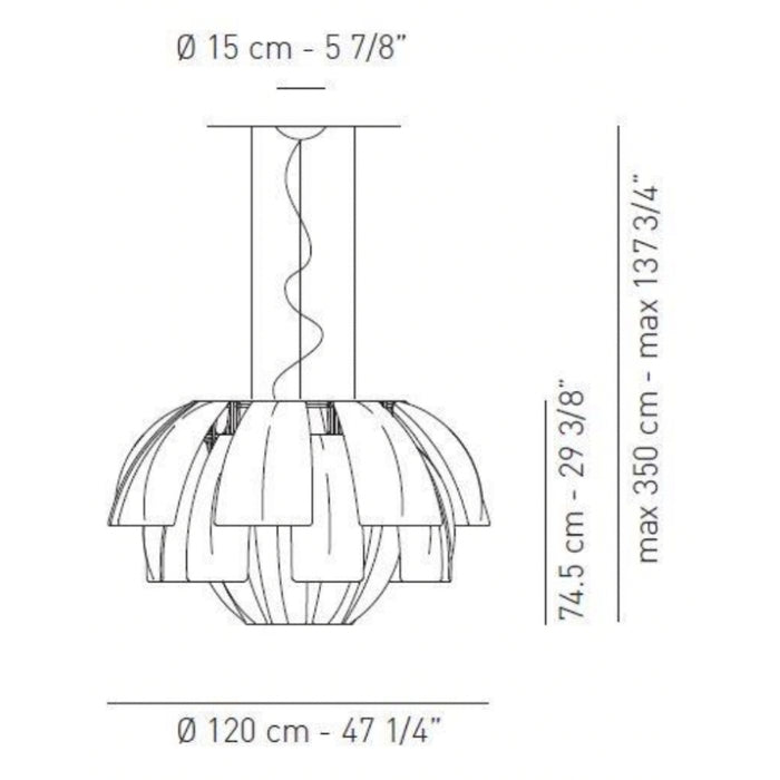 Axo USPLU120 Plumage 6-lt 47" Pendant