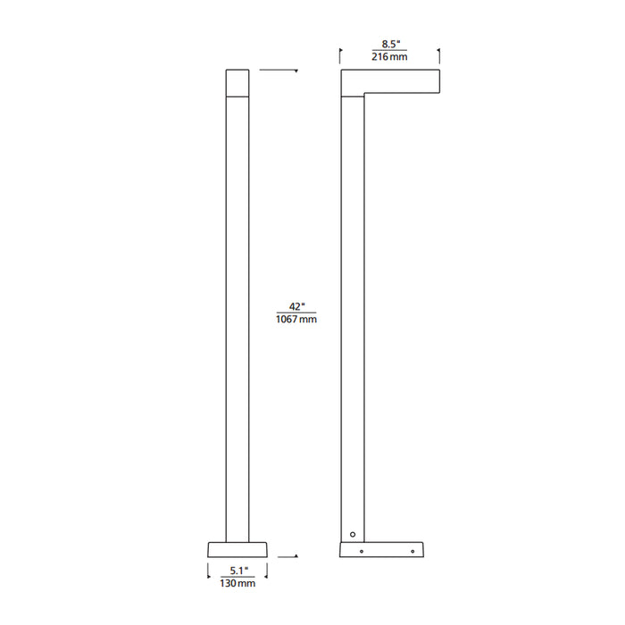 Tech 700OBSTR Strut 42" Tall Outdoor LED Bollard, 4000K