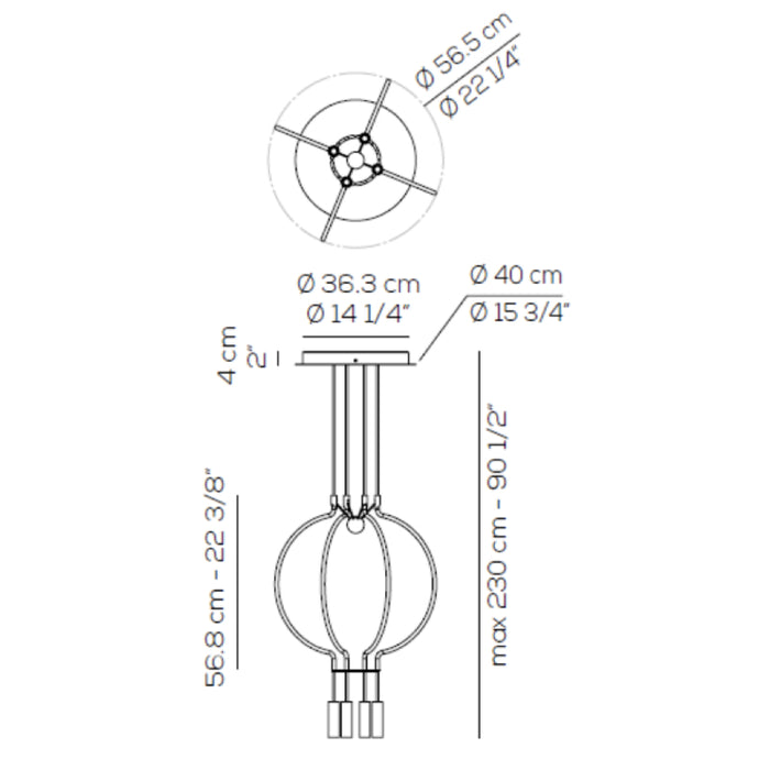 Axo USLIAIP4 Liaison 4-lt 22" LED Pendant