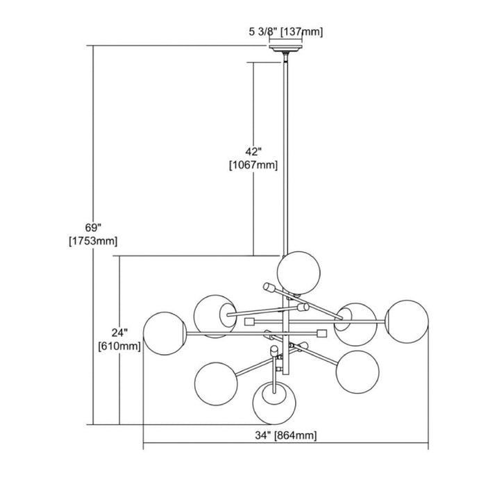 ELK 1141 Accelerated Returns 8-lt 34" Chandelier