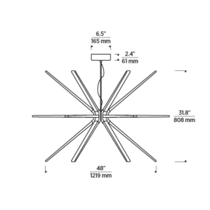 Tech 700PHT48 Photon 18-lt 48" LED Chandelier