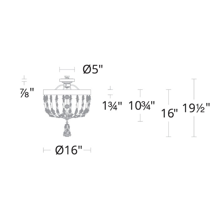 Schonbek S2817 Bali 16" LED Semi Flush