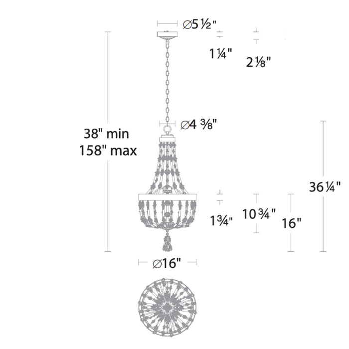 Schonbek S2816 Bali 16" LED Pendant