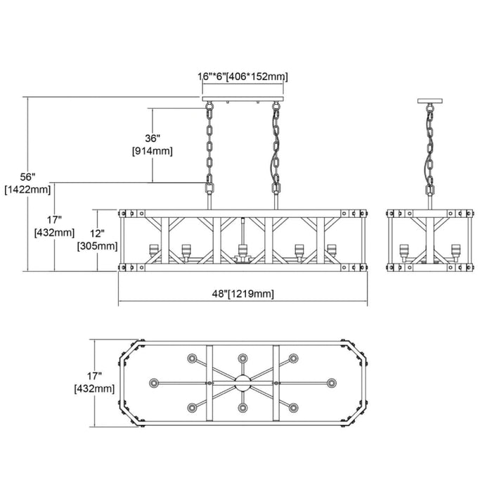 ELK 33324 Structure 8-lt 48" Linear Chandelier