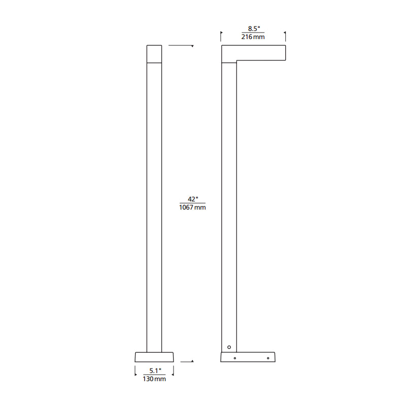 Tech 700OBSTR Strut 42" Tall Outdoor LED Bollard, 3000K