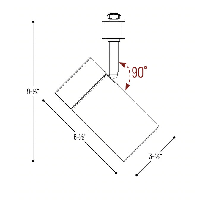 Nora NTE-865 Max 25W LED Track Head, H Style