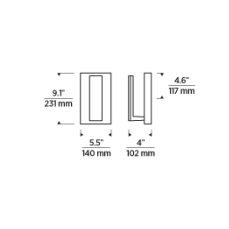 Visual Comfort 700OWNTE Nate 9" LED Outdoor Wall Sconce