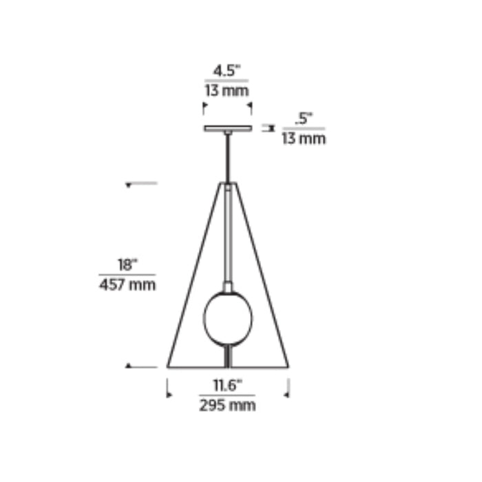 Tech 700TDOBLP Orbel Pyramid 12" LED Pendant