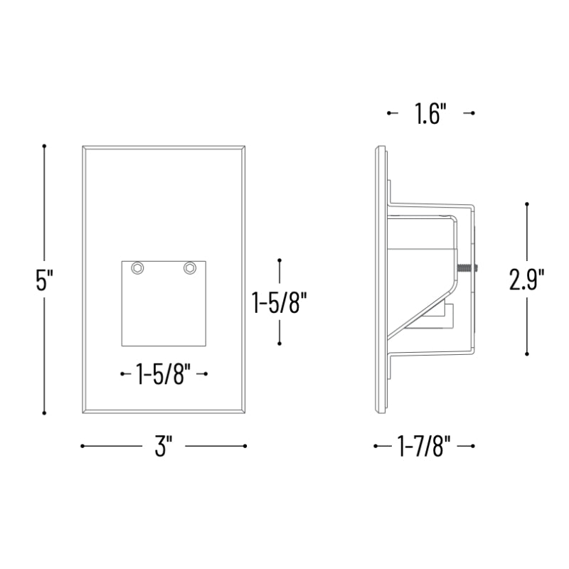 Nora NSW-730 Ari LED Step Light with Vertical Face Plate
