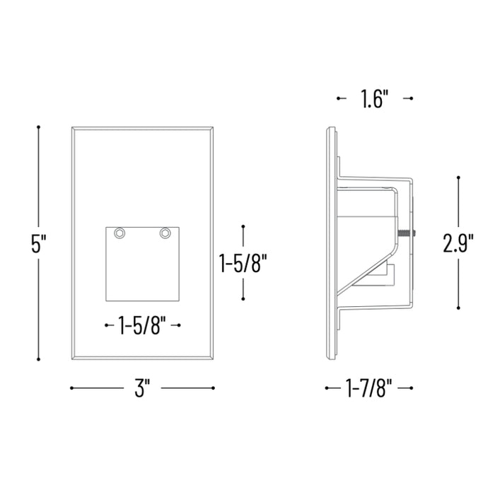 Nora NSW-730 Ari LED Step Light with Vertical Face Plate