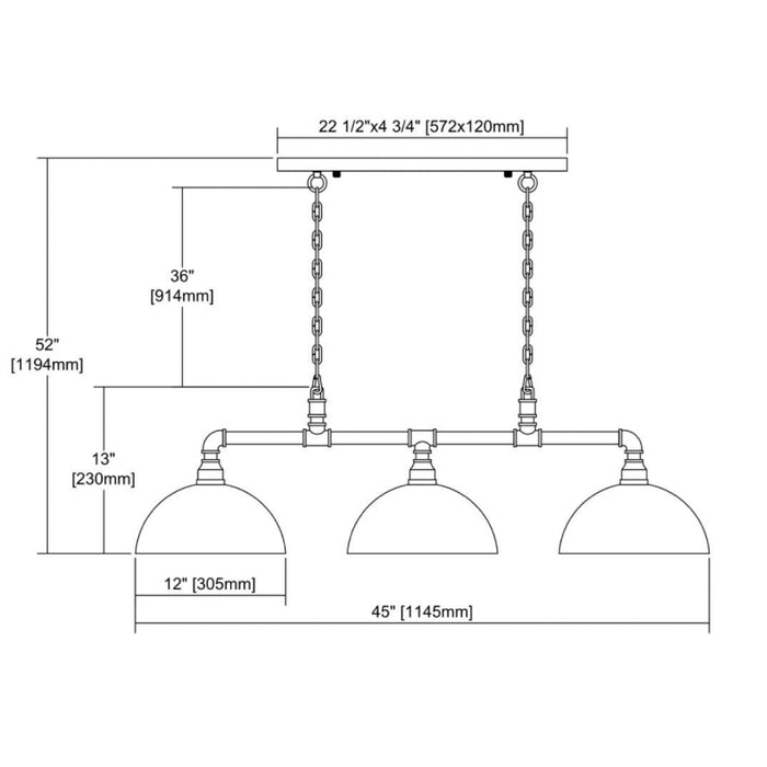 ELK 18256 Mulvaney 3-lt 49" Linear Chandelier